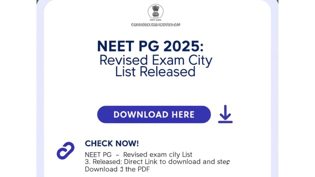 NEET PG Exam City Resubmission Link – Step‑by‑Step Guide